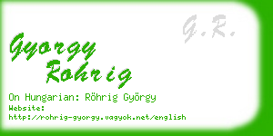 gyorgy rohrig business card